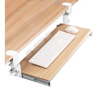 VIVO Large Height Adjustable Under Desk Keyboard Tray C-clamp Mount System 27 33 Including Clamps x 11 inch Slide-Out Platform Computer Drawer for T