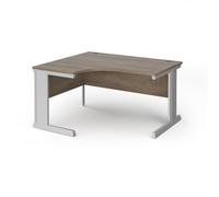 Vivo left hand ergonomic desk 1400mm - silver frame, Nebraska Oak top