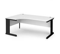 Vivo left hand ergonomic desk 1800mm - black frame, white top