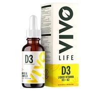 Vivo life - Vitamin D3 K2, 50ml Liquid Complex Drops, 2000iu of D3, Vegan Health Supplement for Men and Women, 100 Servings