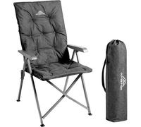 Vivo Luxury Adjustable Camping Chairs Heavy Duty Outdoor High Back Padded Folding - 1 Black Chair