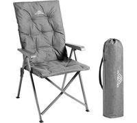 Vivo Luxury Adjustable Camping Chairs Heavy Duty Outdoor High Back Padded Folding - 1 Grey Chair