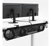 VIVO Mesh Fabric 112cm Clamp-on Under Desk Cable Net, Sit Stand Workstation Wire Organizer, Power Strip Holder, Ergonomic Adjustable Cable Management Solution for Home Office, Black, DESK-AC44MH