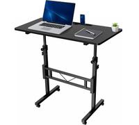 VIVO Mobile 32 x 16 inch Computer Workstation, Standing Portable Desk with Wheels for Laptop Work, Home Office, Black, CART-V02A