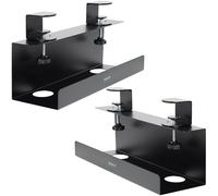 VIVO No Drill Clamp-on 17 inch Power Strip Cable Management Trays, Under Standing Desk Steel Cord Organizer, Black, 2 Pack, DESK-CM6L-2B