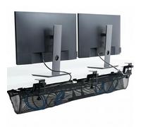 VIVO No Drill Clamp-on 55 inch Mesh Net Under Desk Cable Management Wire Organizer, Adjustable Home Office Standing Desk Cord Storage, Black, DESK-AC55MH