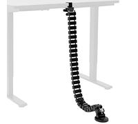 VIVO No Drill Clamp-on Desk Vertebrae Cable Management Kit, Adjustable Quad Entry Flexible Cord Organizer for Home Office, Black, DESK-AC01P-B