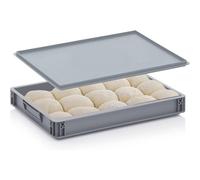 Vivo Pizza Bread Dough Tray Box With Lid Food Grade 60Cm X 40Cm X 7.5Cm 18L Stackable Proofing Tray Storage Container