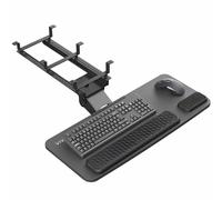VIVO Premium Adjustable Computer Keyboard and Mouse Platform Tray Ergonomic Under Table Desk Mount Drawer with Padding Black MOUNT-KB27P-B