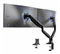 VIVO Premium Aluminum Heavy Duty Dual Monitor Arm for Ultrawide Monitors up to 35 inches and 24 lbs Each, Desk Mount Stand, Pneumatic Height, Max VESA 100x100, Black, STAND-V202Q