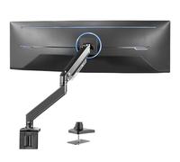 VIVO Premium Aluminum Heavy Duty Monitor Arm for Ultrawide Monitors up to 49 inches and 33 lbs, Single Desk Mount Stand, Pneumatic Height, Max VESA 100x100, Black, STAND-V101G1