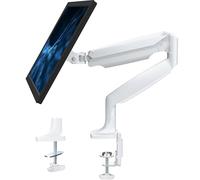 VIVO Premium Aluminum Height Adjustable Single Monitor Articulating Desk Mount Stand with Pneumatic Arm, Fits up to 32 inch Screen, White, STAND-V001QW