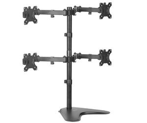VIVO Quad 13 to 30 inch Monitor Free-Standing Mount Fully Adjustable Desk Stand Holds 4 Flat or Curved Display Screens STAND-V004F