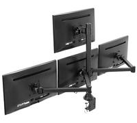 VIVO Quad Monitor 13 to 32 inch LED LCD Clamp-on Desk Mount, 3 Plus 1 Articulating VESA Computer Stand, Holds 4 Screens, Fully Adjustable for Home Office Workstation, Black, STAND-V104A