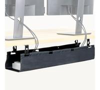 VIVO Screw-on Under Desk 31 inch Fabric Cable Management Tray, Wire Concealer, Power Strip Storage, Workspace Organization, Easy Fold Down Access, Black, DESK-AC31F-S