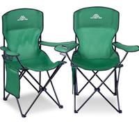 Vivo Set Of 2 Camping Chair Lightweight Folding Portable With Cup Holder Side Pocket - Green