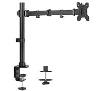 VIVO Single Large Monitor Arm Desk Mount, Holds Screens up to 45 inch Ultrawide, Fully Adjustable Stand with C-Clamp and Grommet Base, VESA 75x75mm or 100x100mm, Black, STAND-V149