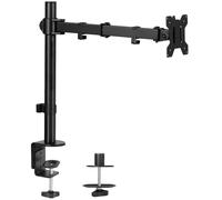 VIVO Single Monitor Arm Desk Mount, Holds Screens up to 32 inch Regular and 38 inch Ultrawide, Fully Adjustable Stand with C-Clamp and Grommet Base,