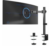 VIVO Single Monitor Arm Desk Mount, Holds Screens up to 32 inch Regular and 38 inch Ultrawide, Fully Adjustable Stand with C-Clamp and Grommet Base, VESA 75x75mm or 100x100mm, Black, STAND-V001