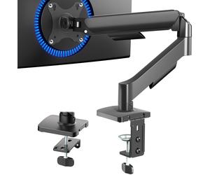 VIVO Single Monitor Height Adjustable Counterbalance Pneumatic Arm Desk Mount Stand, Classic, Universal VESA Fits Screens up to 32 inches, STAND-V001O