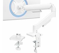 VIVO Single Monitor Stand, Fully Adjustable Arm for 17 to 32 inch Screen, Mechanical Articulating Desk Mount, Gaming and Office Setups, VESA 75x75, 100x100, Max 19.8 lbs, Classic, White, STAND-V001OW