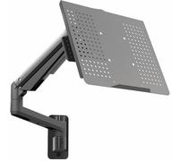 VIVO Sit-Stand 14 Inch Pneumatic Laptop Tray Wall Mount, Articulating Height Adjustable Typing Platform, Floating Workstation, Ergonomic Tilt, Black, MOUNT-KB35L