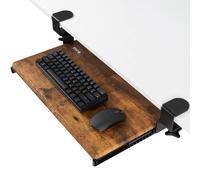 VIVO Small Clamp-on Computer Keyboard and Mouse Under Desk Slider Tray 20 x 11 inch Pull Out Platform Drawer Rustic Vintage Brown MOUNT-KB05ES-N