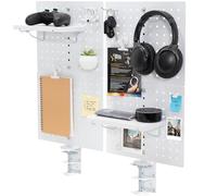 VIVO Steel Fixing Desk Pegboard, 24" x 20" Privacy Panel, Magnetic Plate, Office Accessories Organizer, Placement Above or Under Desk, White, PP-DK24W
