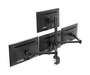VIVO Steel Quad LED LCD Computer Monitor Heavy Duty Desk Mount, 3 Plus 1 Fully Adjustable Stand, Holds 4 Screens up to 32 inches, STAND-V104A