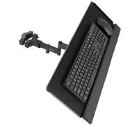 VIVO Steel Universal Full Motion Pole Mount, 26 Inch Keyboard and Mouse Tray, Ergonomic Tilt, 360 Degree Rotation, Neutral Writing Position, Black,