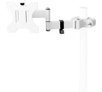 VIVO Steel Universal Full Motion Pole Mount Monitor Arm with Removable 75mm and 100mm VESA Plate, Fits 17 to 32 inch Screens, White, MOUNT-POLE01AW