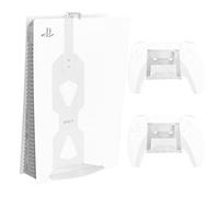 VIVO Steel Wall Mount Bracket Designed for PS5 Gaming Console, Vertical Display for Playstation 5, Open Design, 2 Controller Mounts, White, MOUNT-PS5W