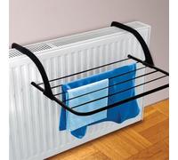 Vivo Technologies 1 Pack Over Radiator Airer Clothes Washing Drying Indoor Rack Rail Dryer Adjustable Foldable 6 Bar Towel Drying Rack with Adjustable Arms Space Saving Black