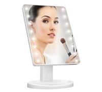 Vivo Technologies 16 LED Touch Vanity Makeup Mirror - Touch Controlled, Portable, 180° Swivel Rotation, White