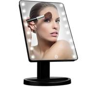 Vivo Technologies 16 LED Touch Vanity Makeup Light - Touch Controlled, Portable Tabletop Cosmetic Mirror with 180° Swivel Rotation and Tray, UK Plug, Black