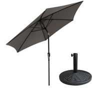 Vivo Technologies 2.7M Round Garden Parasol With Hand Crank, Tilt Function (UV 30+) Waterproof for Outdoor, Patio and Garden (Base Excludes)
