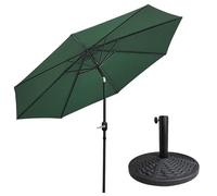 Vivo Technologies 2.7M Round Garden Parasol with Hand Crank, Tilt Function (UV 30+) Waterproof for Outdoor, Garden and Patio（Base Excludes）