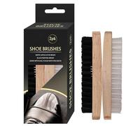 Vivo Technologies 2-Piece Shoe Brush Set - Wooden Applicator & Buffing Brush with Natural Bristles - Effortless Polishing & Precise Shine for Leather Shoes, Boots & More - Durable & Comfortable Design