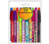 Vivo Technologies 20 x Ballpoint Pens Medium Point 100ST 1.0MM Smooth Ink Assorted Fun Colours for Use School Girls & Boys