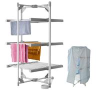 Vivo Technologies 3 Tier Electric Clothes Airer with Cover, 220w Energy-efficient 36 Rails, 150cm Indoor Rack, Foldable Heated Shelves Dry Laundry, 220W Efficient Drying Rack
