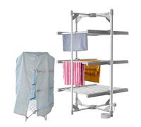 Vivo Technologies 3-Tier Heated Clothes Airer with Cover,36 Rails Clothes Drying Rack,150cm Heated Airer, Indoor Foldable Heated Shelves Dry Laundry, 220W Efficient Drying Horse Rack 21M Drying Space