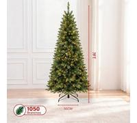 Vivo Technologies 4Ft/7Ft Pre-Lit Pencil Christmas Tree With 120 Led Lights 240 Pvc Branch Tips - 7 Ft