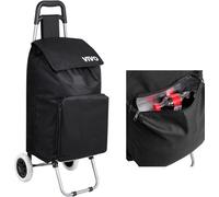 Vivo Technologies 59L Large Folding Lightweight Shopping Trolley With Insulated Cooler Bag
