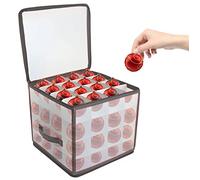 Vivo Technologies 64 Christmas Bauble Decorations Grey Hard Storage Box Organise Compartments with Handle - Safely Store Christmas Bauble Decorations Xmas Ornaments and Decorations Container