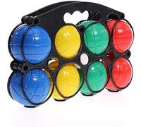 Vivo Technologies 8pc Plastic French Boules Set Petanque Balls Garden Game Free Carry Case NEW Fun Entertain Multi Color