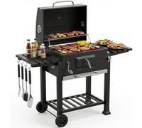 Vivo Technologies Charcoal Bbq Grill Coal Large Smoker Portable Adjustable Thermometer