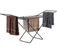 Vivo Technologies Clothes Drying Rack, 18M Winged Laundry Rack, Foldable Metal Clothes Dryer Rack for Indoor & Outdoor Use, Laundry Drying Horse with Large Drying Space, 182 x 50 x 100cm Black