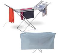 Vivo Technologies Heated Clothes Airer with Cover,Electric Clothes Dryer Folding Energy-Efficient,50Hz/230W Winged Clothes Dryer Rack,14m Drying Space Indoor Stable Drying Heated Airer 148x56x92cm