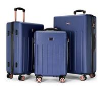 Vivo Technologies Luggage Sets 3 Piece Hard Shell ABS Suitcases with TSA Lock Lightweight Durable Trolley Travel Carry On Suitcase 3pcs Cabin with 4 Spinner Wheels, 20" 24" 28" Navy