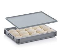 Vivo Technologies Pizza Bread Dough Tray Box with Lid Food Grade 60cm X 40cm X 7.5cm 18L Stackable Proofing Tray Storage Container